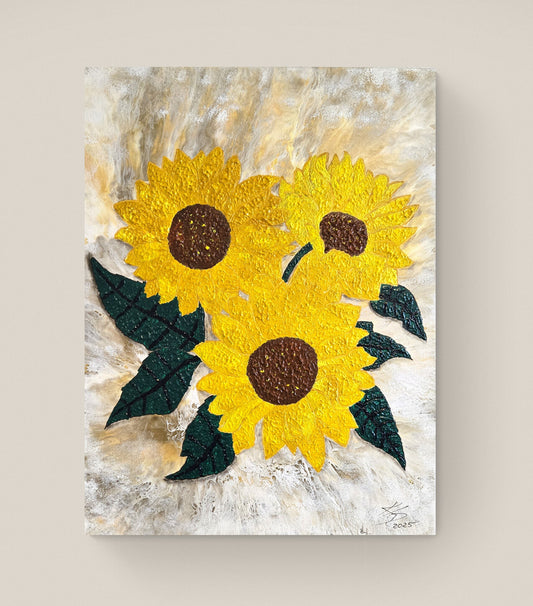 Golden Trio – 18x24 Acrylic on Canvas