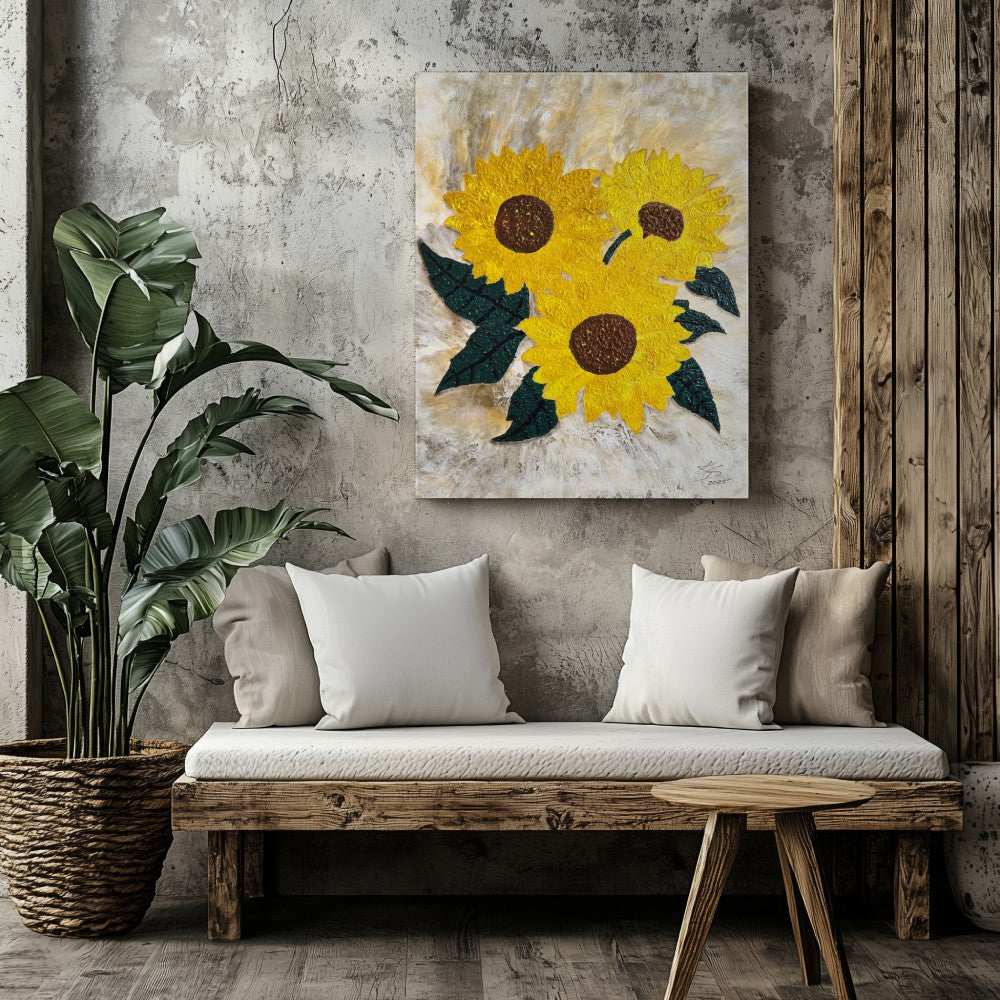 Golden Trio – 18x24 Acrylic on Canvas